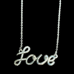 NIB with tags Lia Sophia Adjustable length Swarovski crystal LOVE necklace